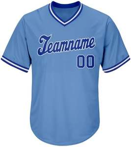 Maillot de baseball personnalisable bleu clair-blanc pour hommes femmes vêtements de sport personnalisés caractéristiques imprimées respirantes pour le softball - Product Image 2