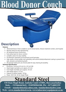 Silla de Diálisis Portátil de Acero Inoxidable de Diseño Moderno para Uso Hospitalario, para Donantes de Sangre, Recolección, Donación, Muestreo y Transfusión - Product Image 3