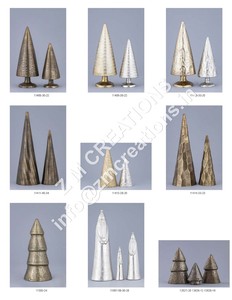 Centro de Mesa Moderno, Escultura de Árbol de Navidad de Aluminio, Acabado en Oro Rosa Níquel, Decoración del Hogar Ecológica y Duradera de Metal - Product Image 2