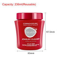 Solution de nettoyage réutilisable pour bijoux en argent Boasta 236 ml, nettoyant pour argent sterling avec panier pour l'entretien des bagues et colliers