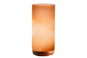 Lámpara de sal del Himalaya con forma de cilindro orgánico aprobado por HACCP, Bombilla de cable eléctrico tallada para decoración del hogar, artesanías naturales saludables - Product Image 3