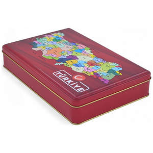 Caja de Regalo Rectangular Roja Mate de Diseño Personalizado Impreso de 135x190x45 mm, Caja de Estaño de Grado Alimenticio - Product Image 2