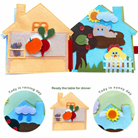 Conception personnalisée portable Montessori Occupé Conseil éducatif feutre livre kit de bricolage avec des animaux de la ferme pour le jouet préscolaire