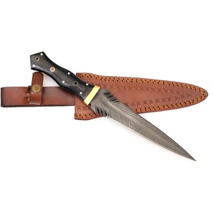 Couteau à désosser Jexmoo fait main en acier Damas avec manche en acier Damas et étui en cuir, cadeau idéal pour le camping et la chasse - Product Image 5