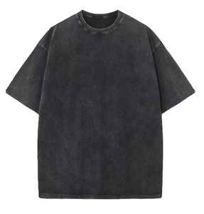 Vintage Acid Wash Drop-épaule surdimensionné 100% coton lourd T-Shirt hommes Streetwear Hip Hop imprimer avec Logo personnalisé - Product Image 6