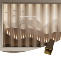 Deflector de Techo Decorativo Cuadrado de Fibra de Bambú Impermeable 50x50, Longitud Personalizada, para Proyectos de Vestíbulos de Hoteles de Lujo