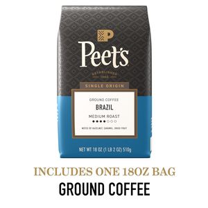Peet's Coffee, Medium Roast Ground Coffee, 100% Arabica Coffee - Single Origin Brazil 18 Ounce Bag - Product Image 2