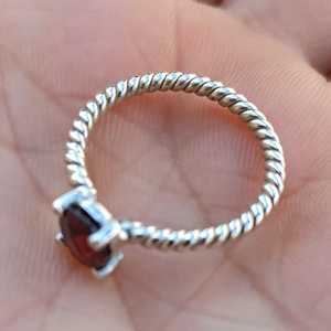 Boho January Birthstone <b>Ring</b> Handmade 925 Sterling <b>Silver</b> with Oval Cut <b>Garnet</b> Perfect Birthday or Anniversary Gift for Her - Product Image 5