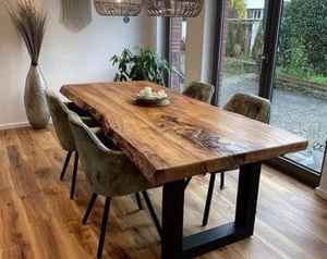 Table à manger carrée moderne en bois massif écologique faite à la main pour appartement et hôtel, mobilier de salle à manger - Product Image 5