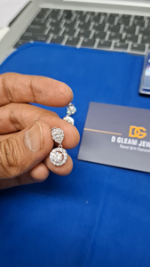 IGI Certified 14Kt White Gold 1.39 Ct Prong <b>Set</b> Hanging Moissanite Diamond <b>Stud</b> <b>Earrings</b> for Wedding Engagement Anniversary Fine - Product Image 5