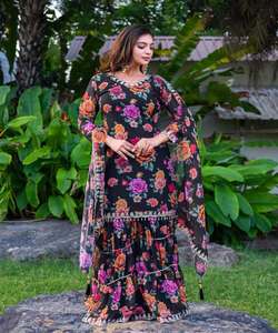 Precio bajo Ropa festiva Top Sharara con Secuencia de bordado Dupatta - Product Image 5