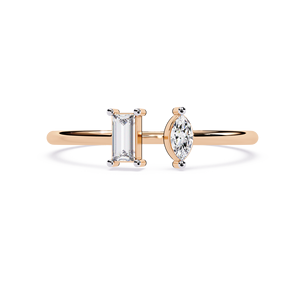 18K Gold Baguette Marquise Diamond Stackable Open Claw <b>Adjustable</b> <b>Ring</b> Natural Diamond Indian Manufacturer Fine Jewellery - Product Image 2