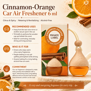 Ambientador para Auto con Aroma a Canela y Naranja, Marca Privada, 6ml, OEM |   Fragancia para Auto Sin Alcohol |   España UE - Product Image 3