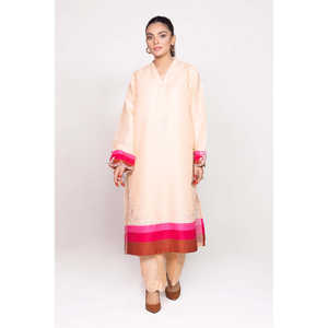 Chemise en satin pour femme, artisanat de couture, soie brute imprimée et brodée, modèle WGK-RSS-PE-2088 - Product Image 1