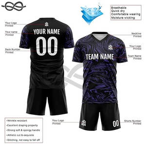 Maillot de football en polyester personnalisable avec nom de l'équipe Impression audacieuse Vente en gros 100% Polyester Football Thaïlande T Shirt Maillot de football - Product Image 4