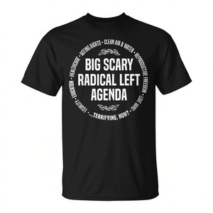 Camiseta de protesta liberal con agenda del izquierdismo radical, categoría promocional - Product Image 2