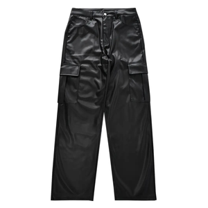 Pantalones de Cuero de Alta Calidad, Corte Regular, para Hombre, Cómodos, Duraderos, Suaves, Estilo Motero, Transpirables, Ecológicos, Rectos - Product Image 1