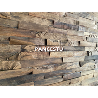 Panel de Madera de Teca Reciclada con Diseño Geométrico Moderno para Decoración de Interiores del Hogar, Insonorización y Entretenimiento para Casa y Villa