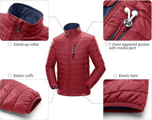 2025 hommes décontracté solide motif bouffant hommes vestes léger compressible hiver manteau fermeture à glissière respirant étanche - Product Image 4