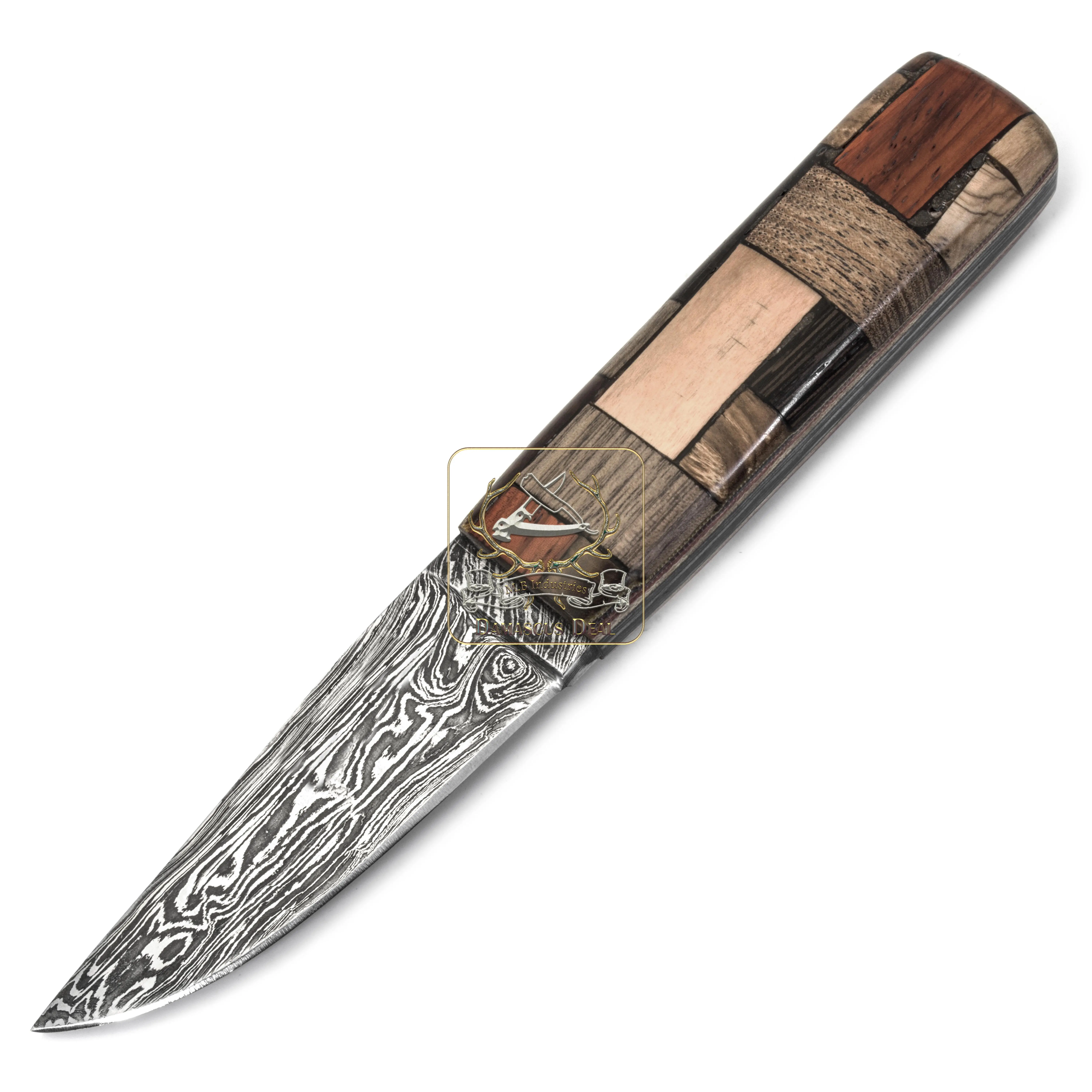Cuchillo de cocina de acero de Damasco de estilo japonés, cuchillo de Chef afilado profesional con Micarta de mosaico de madera, Venta caliente