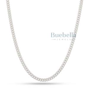 Hip Hop 4mm 925 Plata oro blanco cadena cubana collar VVS Moissanite Venta caliente collar ancho cadena cubana joyería de alta calidad - Product Image 1