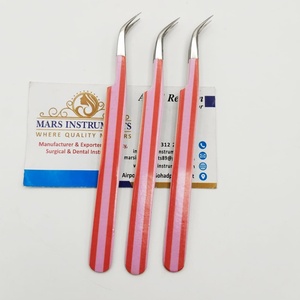 Pince à épiler à thème de Noël avec revêtement en papier, pince à épiler de précision pour extensions de cils 2D-6D, pince à épiler incurvée - Product Image 1