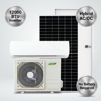 AC/DC Hybrid Solar Air Conditioner 12000 BTU Inverter Wall Split AC Tanpa Baterai untuk Rumah/Kantor Kecil Hemat Energi