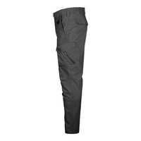 Celana Cargo Techwear Outdoor Multi Kantong Elastis Pria, Celana Kerja Taktis Soft Shell, Pinggang Sedang, Model Flat Front, Dewasa, Musim Gugur