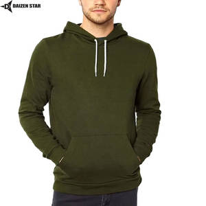 Mens Winter Pullover Hoodie 100% Cotton Fleece Eco Friendly Breathable Windproof Casual Solid Plain Dyed OEM Service - Product Image 5