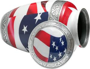 Urna de cremación Patriótica con bandera americana clásica de gran tamaño, ataúdes para mascotas de primera calidad y suministros para urnas funerarias - Product Image 4