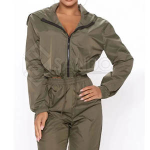 Conjunto cortavientos para mujer de calidad premium a prueba de viento para invierno Tallas grandes Patrón sólido - Product Image 3