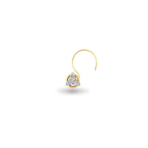 14k Gold Zircon Diamond <b>Nosepin</b> Body Jewelry for Wedding Gift - Product Image 4