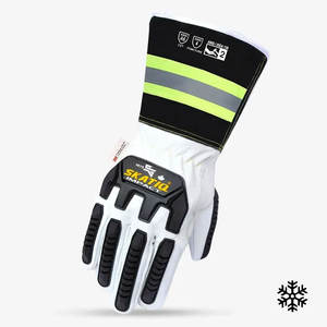 Guantes de seguridad de piel de cabra originales de Skatiq de primera calidad, forrados con 5 puños antivibración y resistencia al impacto - Product Image 4