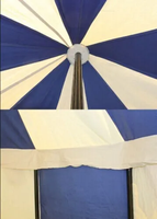 8x8 m² Tente carrée robuste pour reconstitutions médiévales, foire, camping, utilisation en extérieur, toile de coton, poteaux en aluminium, installation facile