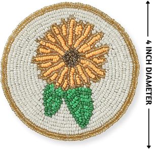 Best Theme Design Glass Beads <b>Table</b> <b>Coaster</b> Best for Parties and Other Functions Tableware Decorative Beast Design <b>Coaster</b> - Product Image 1