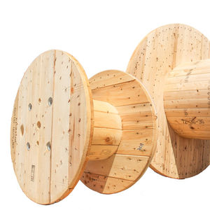 Bobine de câble en bois bois/contreplaqué matériau bois/contreplaqué bobine de câble de tambour de conception personnalisée fournisseur doré kit de chute tambour de câble - Product Image 1