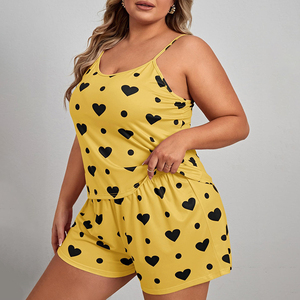 Camisón de satén de seda de talla grande personalizado para mujer, pijama informal para el hogar, pantalones cortos de verano, Conjunto de pijama de satén de dos piezas con logotipo personalizado - Product Image 6