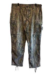 Pantalon Cargo de Chasse Vintage Camo 100% Coton, Taille Moyenne, Léger, Style Plat Devant, avec Motif Droit Délavé Foncé - Product Image 3