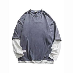 Camiseta gráfica Y2K personalizada con serigrafía superior 250 GSM algodón pesado de talla grande Boxy camisetas de manga larga de doble capa para hombres - Product Image 2