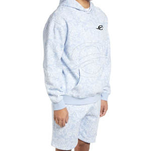 Ensemble sweat à capuche et short pour homme avec logo personnalisé, 100% coton, léger, respirant, tendance estivale, vente en ligne - Product Image 3