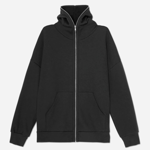 Vente en gros en vrac Sweats à capuche Grande taille pour hommes Fabricants de vêtements noirs unis intégraux Sweat à capuche avec fermeture éclair complète pour hommes - Product Image 5