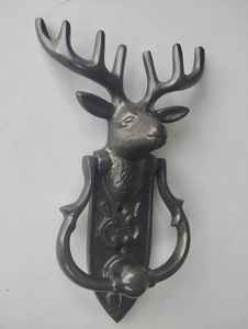 Timbre de Puerta de Latón Estilo León con Acabado en Polvo Negro, 7x4.25 Pulgadas, Metal Duradero para Hogar, Hotel, Villas, Empaquetado en Caja de Cartón - Product Image 4