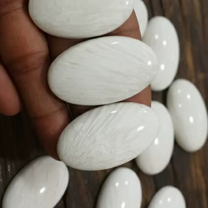 Pierre de paume en scolecite de qualité AAA, pierre précieuse naturelle de Feng Shui, pierre de savon pour la méditation, pierre de paume en scolecite - Product Image 2