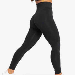 Mallas ajustadas deportivas de diseño personalizado para mujer, mallas deportivas para yoga, pantalones de entrenamiento para correr, mallas sin costuras para mujer - Product Image 4