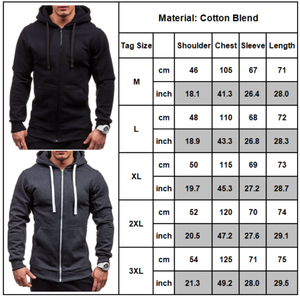 <b>Men</b> Plain Hoodie <b>Zip</b> <b>Up</b> Long Sleeve Autumn Winter <b>Tops</b> New <b>Men</b> Hoodie Basics Cotton Blended Lightweight Regular Sizes <b>Men</b> Hoodie - Product Image 2