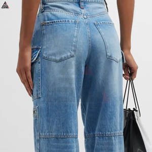 Low MOQ <b>Elastic</b> Mid <b>Waist</b> Pencil <b>Jeans</b> <b>Women</b> Full Length Butt Lift Washed Casual Denim Pants Winter 100% Cotton Lightweight - Product Image 2