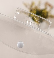 Pochette d'emballage personnalisée en PVC super transparente et imperméable avec bouton-pression et fente Euro pour produits chimiques, essence, chaussettes, serviettes, sous-vêtements