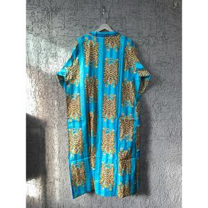 Traje de noche de algodón indio Vestido de algodón puro Baño Rob Impreso Vestido de noche Bloque de mano Tigre tibetano Impreso Kimono de algodón Artículos de regalo - Product Image 5