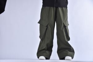 Pantalones de Snowboard Unisex de Talla Grande, Corte Holgado, Material Impermeable y Transpirable, Cintura con Cordón, Bolsillos, Cierre de Velcro, Polaina para Nieve - Product Image 1