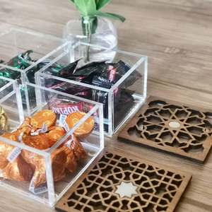 Caja de regalo acrílica hecha a mano artística con exquisita tapa de madreperla incrustada personalizada para eventos árabes de lujo regalo festivo - Product Image 3